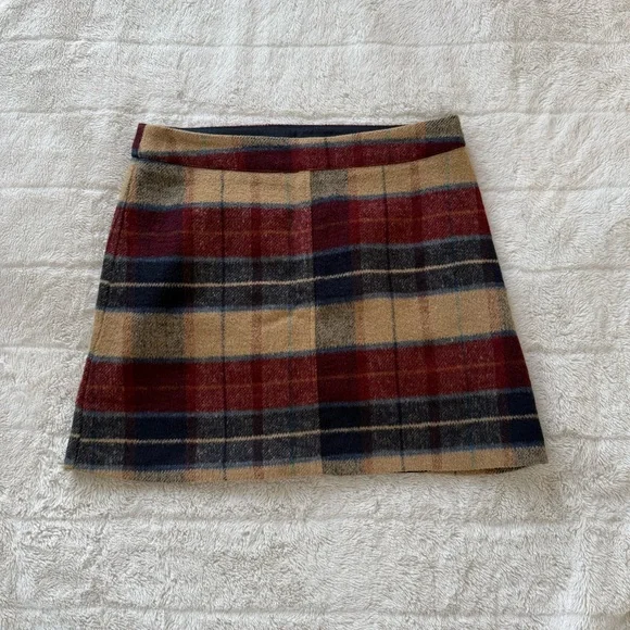 Lulu's Plaid Wool Mini Skirt - Picture 2 of 4